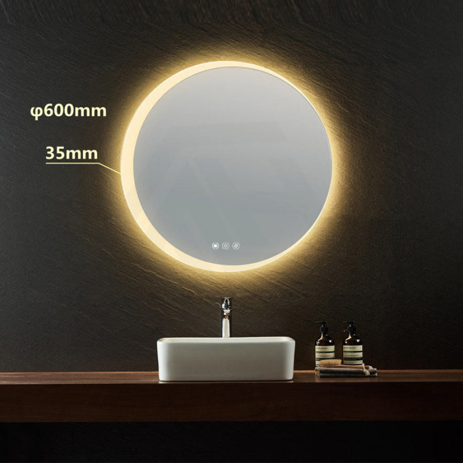 600/800Mm Round Led Mirror Motion Sensor Auto On Crescent Rim 600Mm Led Mirrors