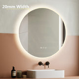 600/800Mm Round Led Mirror Motion Sensor Auto On Light Rim 20Mm Led Mirrors