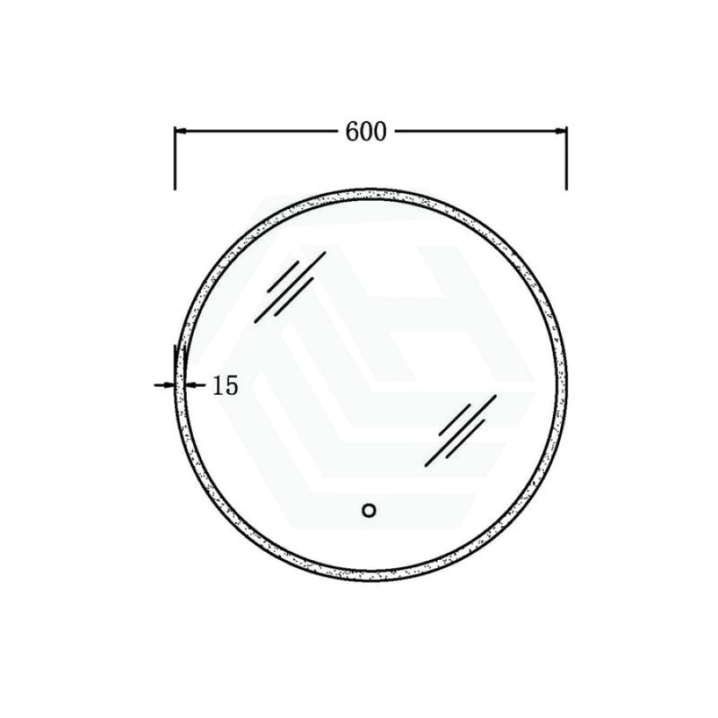 600/800Mm Round Led Mirror Touch Sensor Switch 3 Colours Lighting Acrylic Frontlit 15Mm Mirrors