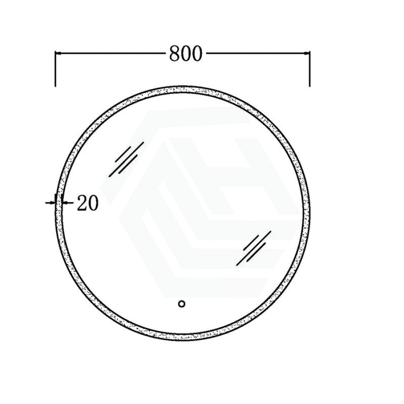 600/800Mm Round Led Mirror Touch Sensor Switch 3 Colours Lighting Acrylic Frontlit 20Mm Mirrors