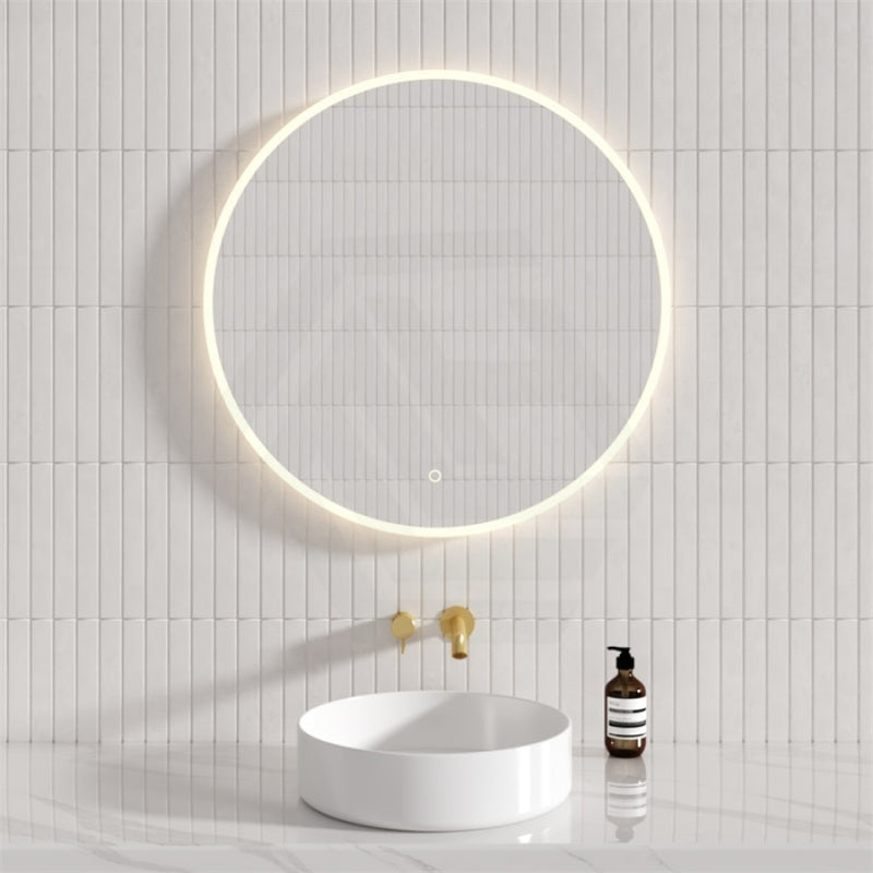 600/800Mm Round Led Mirror Touch Sensor Switch 3 Colours Lighting Acrylic Frontlit Mirrors