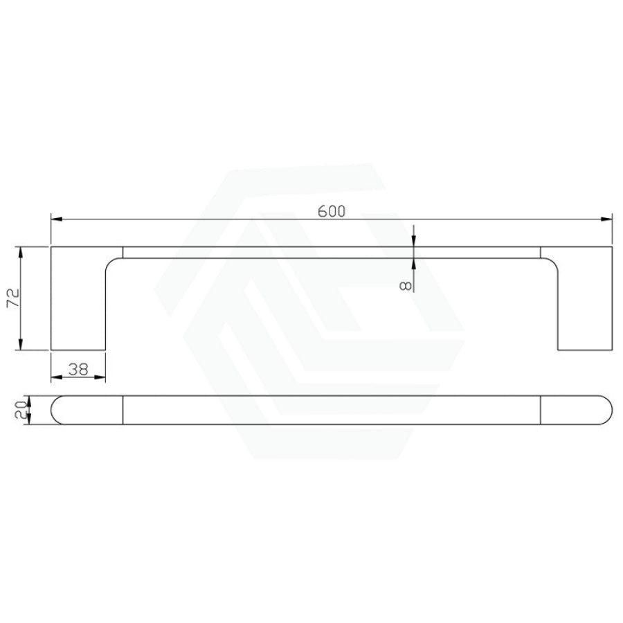 600/800Mm Single Towel Rail Chrome 800Mm Rails