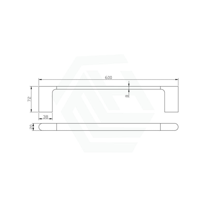 600/800Mm Single Towel Rail Chrome 600Mm Rails