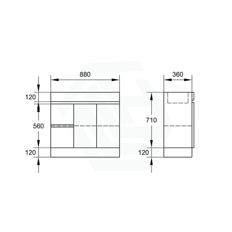 900Mm Narrow Premium Bathroom Kickboard Vanity Freestanding Left/right Drawers White Pvc