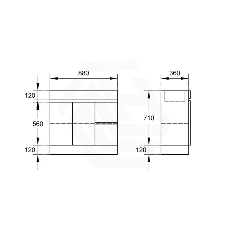 900Mm Narrow Premium Bathroom Kickboard Vanity Freestanding Left/right Drawers White Pvc