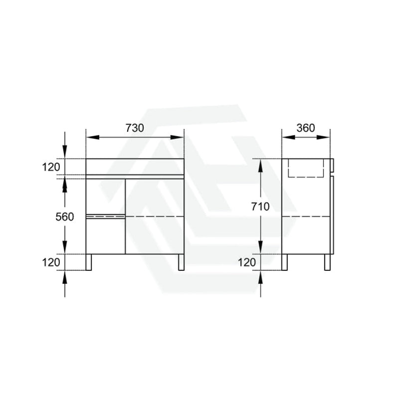 600-900Mm Narrow Premium Bathroom Freestanding Vanity White Pvc Polyurethane Cabinet Only & Ceramic