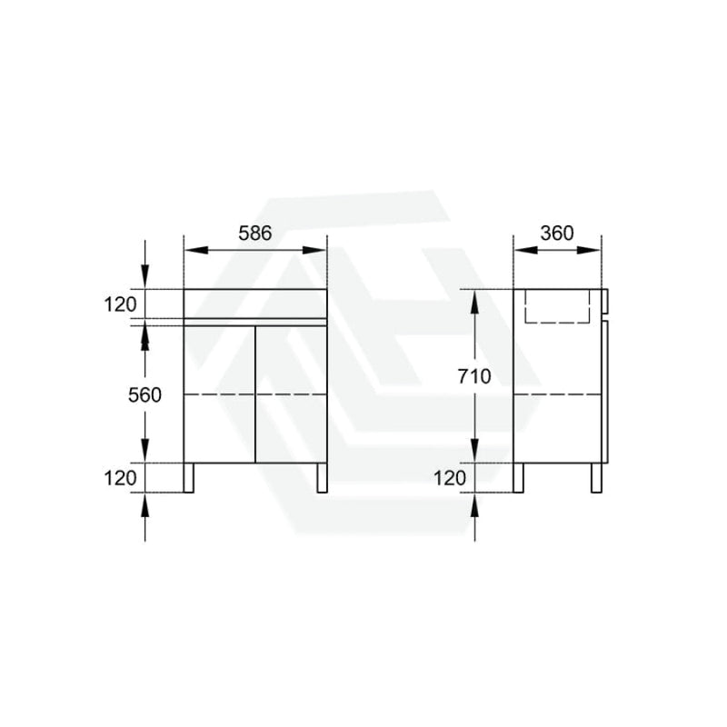 600-900Mm Narrow Premium Bathroom Freestanding Vanity White Pvc Polyurethane Cabinet Only & Ceramic