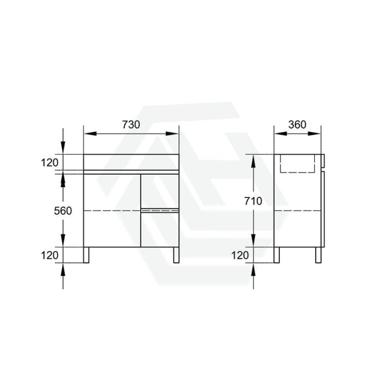 600-900Mm Narrow Premium Bathroom Freestanding Vanity White Pvc Polyurethane Cabinet Only & Ceramic