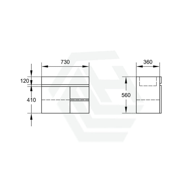 600-900Mm Narrow Premium Bathroom Wall Hung Vanity White Pvc Cabinet Only & Ceramic Top Available