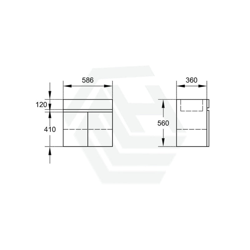 600-900Mm Narrow Premium Bathroom Wall Hung Vanity White Pvc Cabinet Only & Ceramic Top Available