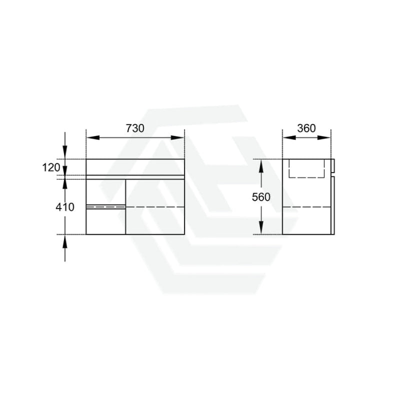 600-900Mm Narrow Premium Bathroom Wall Hung Vanity White Pvc Cabinet Only & Ceramic Top Available