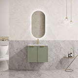 600-1500Mm Miami Standard Wall Hung Vanity Olive Green Single/Double Bowls Pvc Cabinet Only For