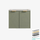 600-1500Mm Miami Standard Wall Hung Vanity Olive Green Single/Double Bowls Pvc Cabinet Only For