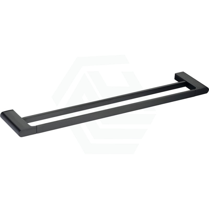 600Mm Double Towel Rail Matt Black Rails