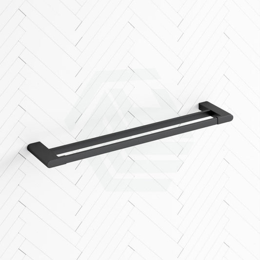 600Mm Double Towel Rail Matt Black Rails