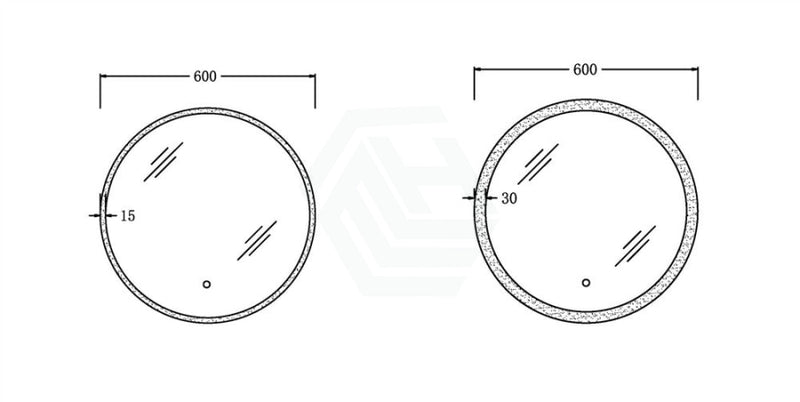 600Mm Led Mirror Round Light On Rim