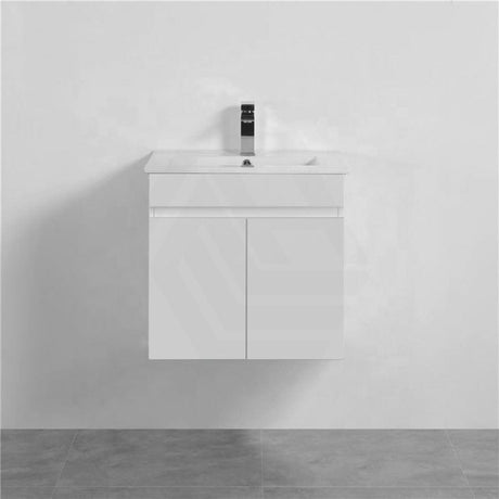 600-900Mm Narrow Premium Bathroom Wall Hung Vanity White Pvc Cabinet Only & Ceramic Top Available