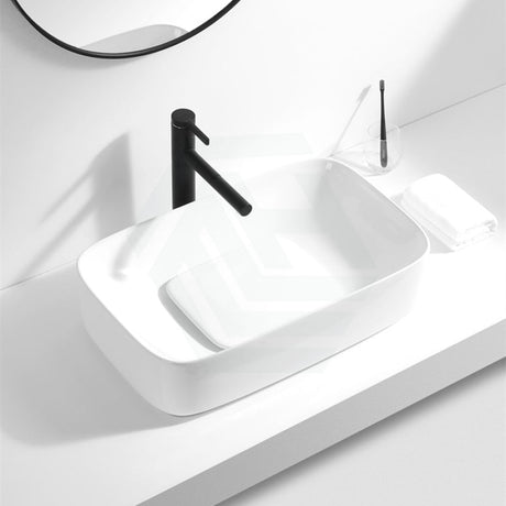 600X375X145Mm Rectangle Above Counter Ceramic Wash Basin Matt White Decoration Board Basins