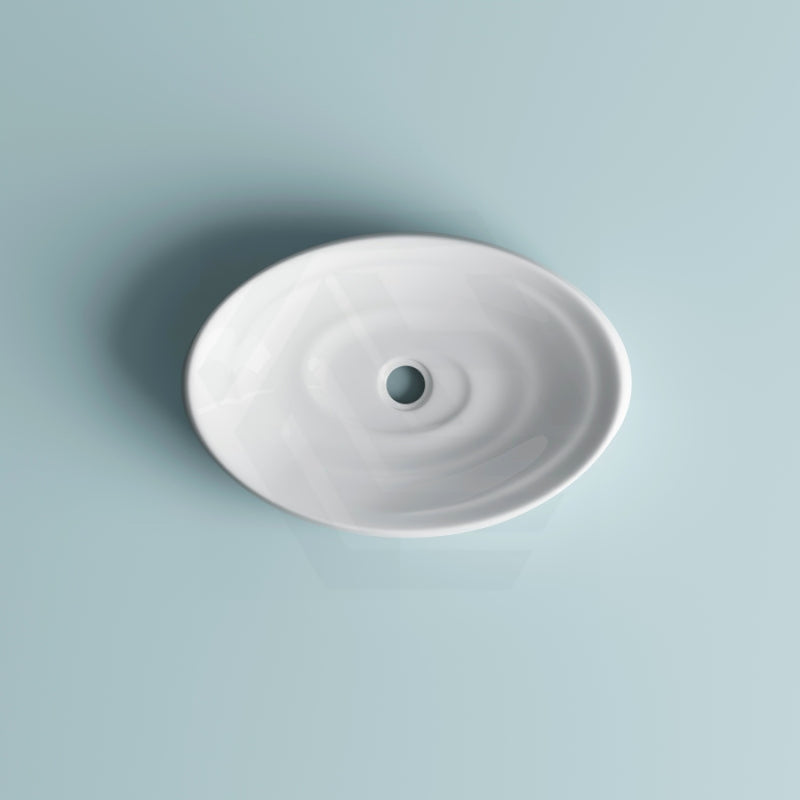 600X380X130Mm Oval Above Counter Ceramic Basin Gloss White Basins