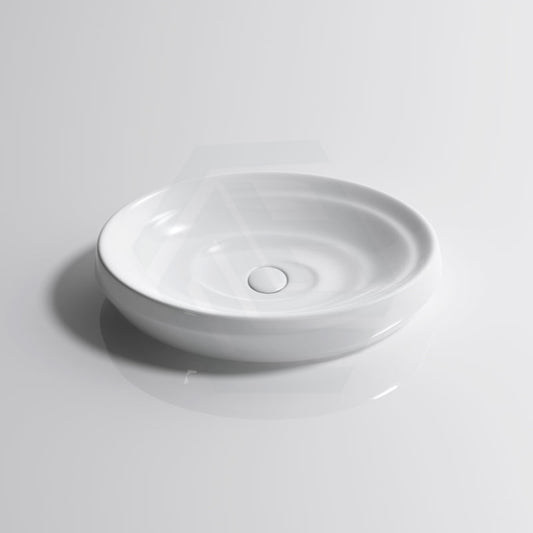 600X380X130Mm Oval Above Counter Ceramic Basin Gloss White Basins