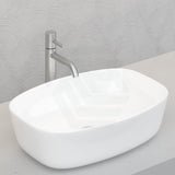 Rectangle Above Counter Wash Basin Slim Ceramic Gloss White