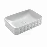 600X395X130Mm Rectangle Gloss White Above Counter Basin Ceramic Basins