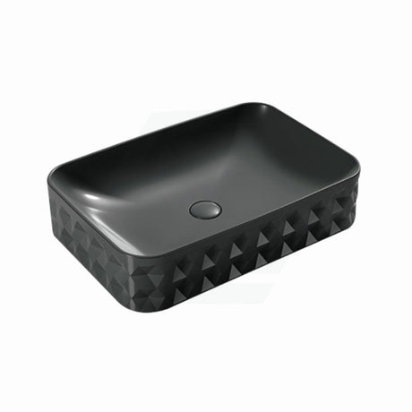 600X395X130Mm Rectangle Matt Black Above Counter Basin Ceramic Basins