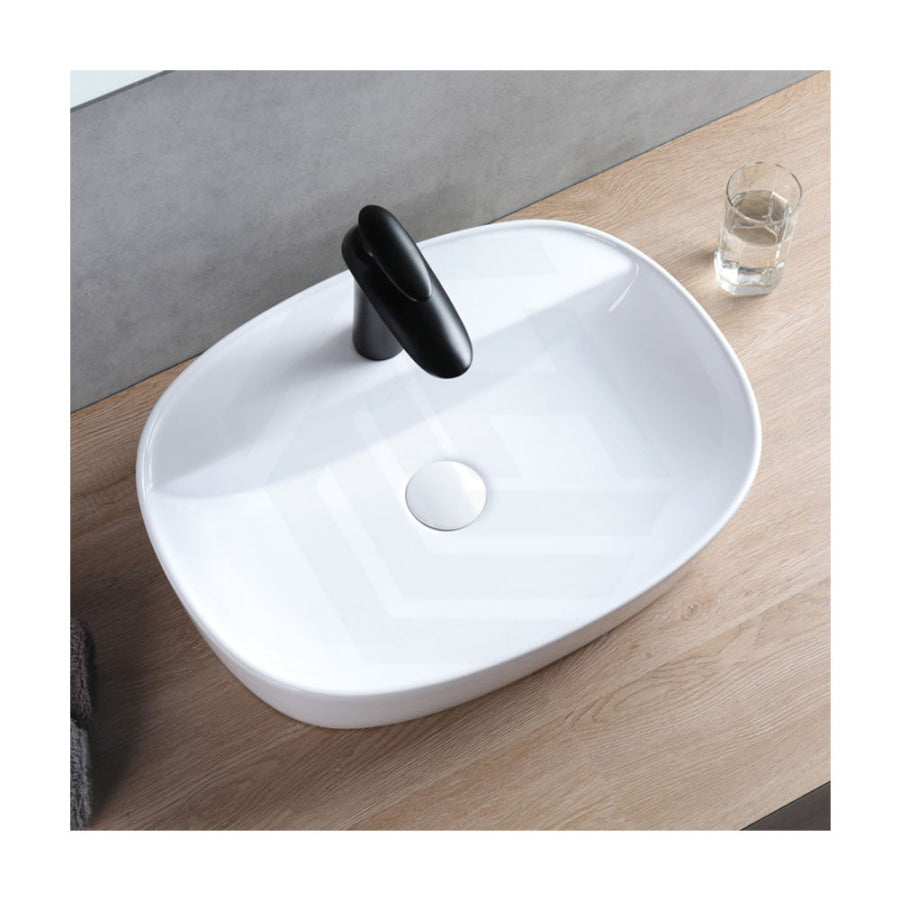 600X400X120Mm Chur Oval Gloss White Above Counter Ceramic Basin Basins