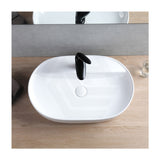 600X400X120Mm Chur Oval Gloss White Above Counter Ceramic Basin Basins