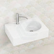 600X425X168Mm Ikon Art Left/Right Round Bowl Wall Hung White Ceramic Shelf Basin Basins