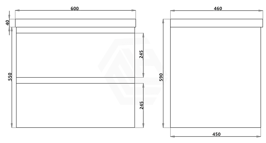 600-1500Mm Wall Hung Bathroom Floating Vanity Dark Oak Wood Grain Pvc Filmed Drawers Cabinet