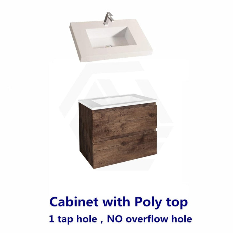 600-1500Mm Wall Hung Bathroom Floating Vanity Dark Oak Wood Grain Pvc Filmed Drawers Cabinet