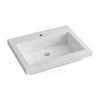 600X460X135Mm Poly Top For Bathroom Vanity Single Bowl Matt White 1 Tap Hole No Overflow Tops