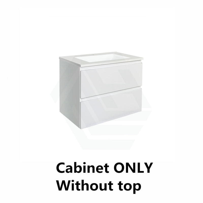 600X460X550Mm Wall Hung Bathroom Floating Vanity Glossy White Double Drawers Cabinet