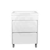 600-1500Mm Freestanding Bathroom Floor Vanity Matt White Pvc Filmed Drawers Cabinet Only &