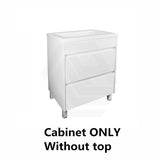 600-1500Mm Freestanding Bathroom Floor Vanity Matt White Pvc Filmed Drawers Cabinet Only &