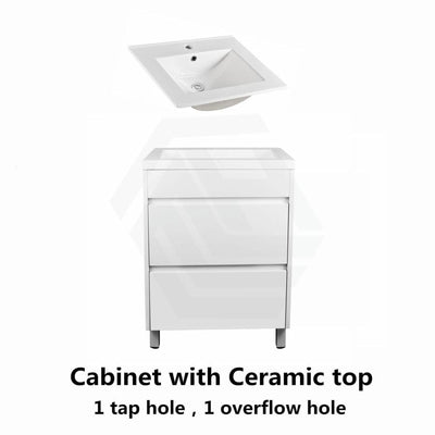 600-1500Mm Freestanding Bathroom Floor Vanity Matt White Pvc Filmed Drawers Cabinet Only &