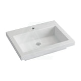 600X465X135Mm Poly Top For Bathroom Vanity Single Bowl 1 Tap Hole No Overflow Tops