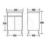 Freestanding Laundry Tub In Pvc Waterproof Cabinet With Ceramic Sink Tubs