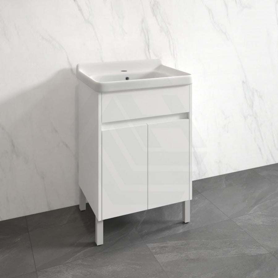 600X480X880Mm Freestanding Laundry Tub In Pvc Waterproof Cabinet With Ceramic Sink Tubs