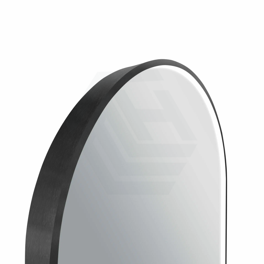 600X900Mm Arch Led Matt Black Framed Mirror Touch Switch Vertical Or Horizontal Mirrors