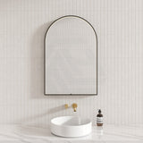 600X900Mm Arch Front Hidden Led Mirror Matt Black Framed Touch Switch Vertical Or Horizontal Mirrors