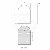 600X900Mm Matt Black Aluminum Framed Arch Wall Mirror Vertical Or Horizontal Mirrors