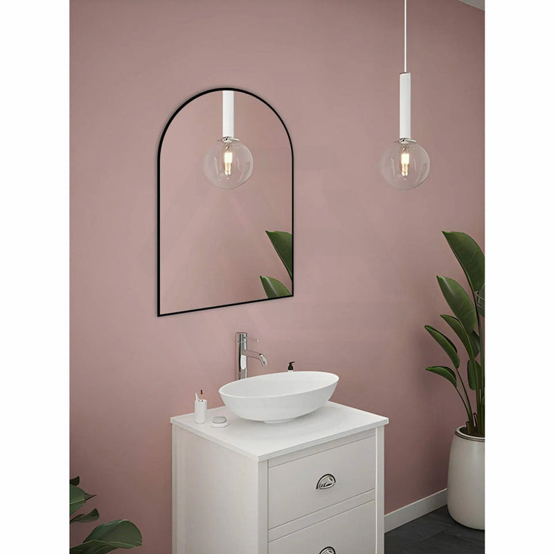 600X900Mm Matt Black Aluminum Framed Arch Wall Mirror Vertical Or Horizontal Mirrors