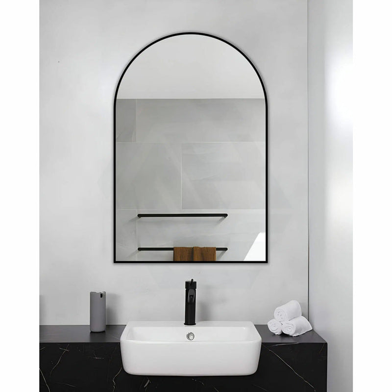 600X900Mm Matt Black Aluminum Framed Arch Wall Mirror Vertical Or Horizontal Mirrors