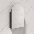 600X900X135Mm Matt Black Arch Wall Hung Shaving Cabinet Pvc Pencil Mirror For Bathroom Cabinets