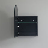 600X900X135Mm Matt Black Arch Wall Hung Shaving Cabinet Pvc Pencil Mirror For Bathroom Cabinets