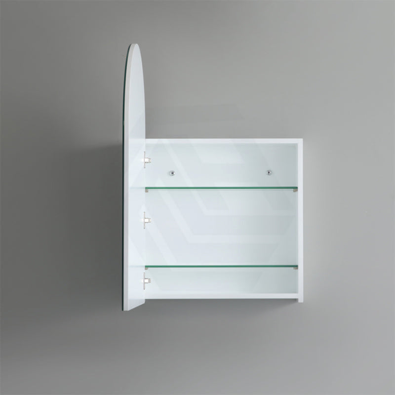 600X900X135Mm Matt White Arch Wall Hung Shaving Cabinet Pvc Pencil Mirror For Bathroom Cabinets