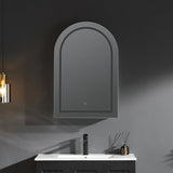 600X900X150Mm Ceto Olivia Matt Black Arch Led Shaving Cabinet Pencil Edge Frontlit Cabinets