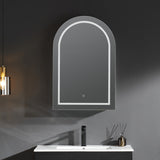 600X900X150Mm Ceto Olivia Matt Black Arch Led Shaving Cabinet Pencil Edge Frontlit Cabinets